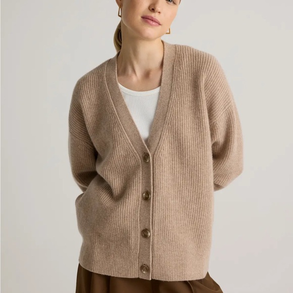 Quince Tan Women's Cardigan Sweater - Picture 1 of 5